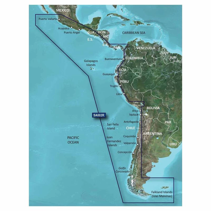 GARMIN HXSA002R South America West Coast BlueChart g3 microSD/SD Card
