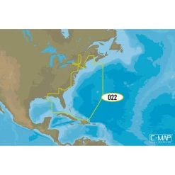NA-Y022 USA East Coast and Bahamas C-MAP MAX-N+ Chart C-Card