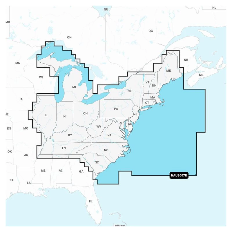 Navionics+ US007R U.S. East, Electronic Chart